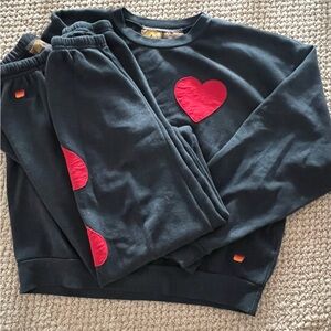 Aviator Nation Dark Blue Set with Red Heart Details